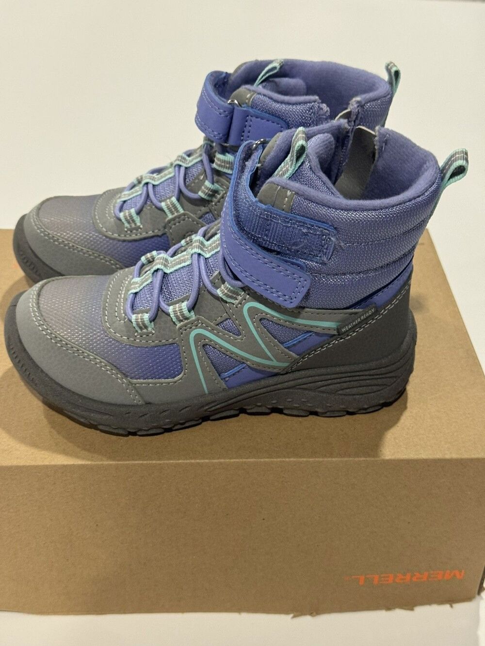 Merrell Boots Kids 11 Purple Polar Trekker Waterproof Weather Ready MK167859